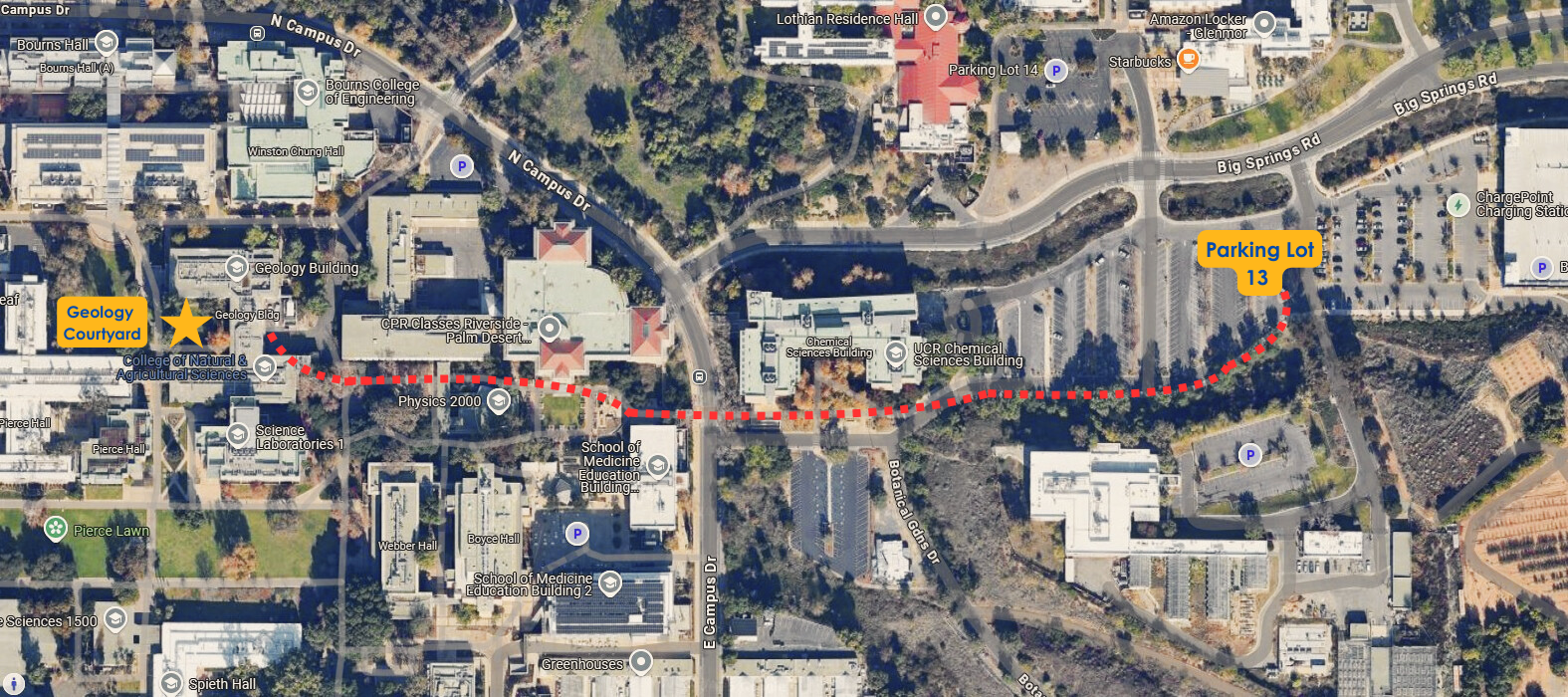 Geology Courtyard Parking Map